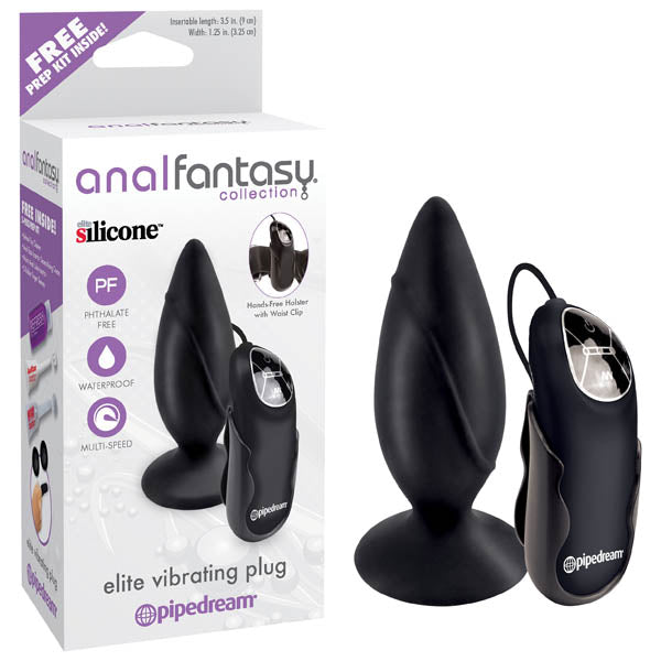 Anal Fantasy Collection Elite Vibrating Plug - Black 9.5 cm (3.5&