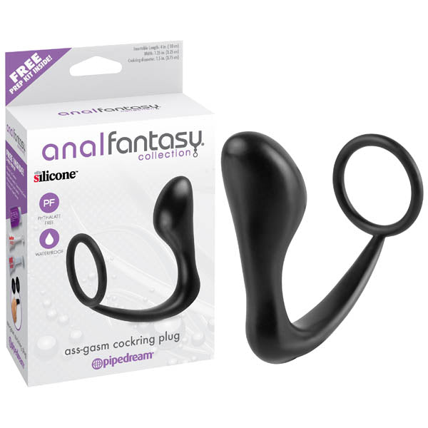 Anal Fantasy Collection Ass-gasm Cock Ring Plug - Black 10 cm (4&