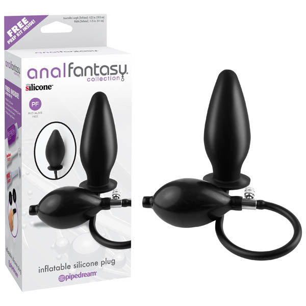 Anal Fantasy Collection Inflatable Silicone Plug - Black 10.8 cm (4.25&