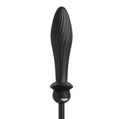 Anal Fantasy Elite Auto Throb Inflatable Vibrating Plug - Black 13 cm USB Rechargeable Inflatating Butt Plug