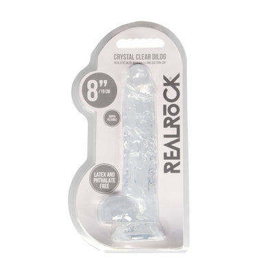 RealRock 8'' Realistic Dildo With Balls - Clear 20.3 cm Dong