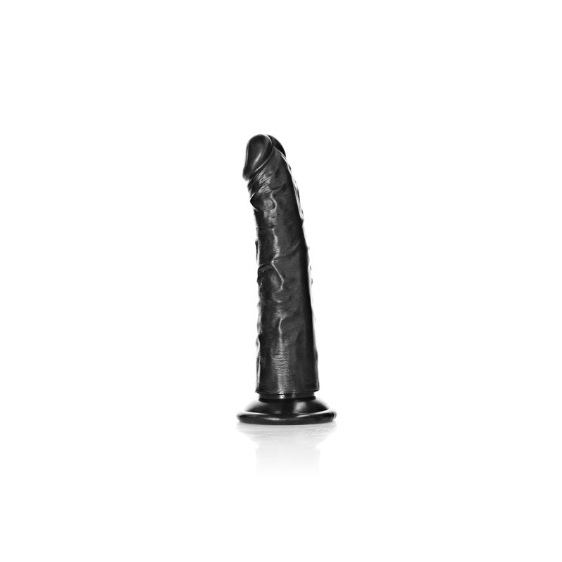 REALROCK Realistic Slim Dildo without Balls - 15.5 cm - Black 15.5 cm (6&