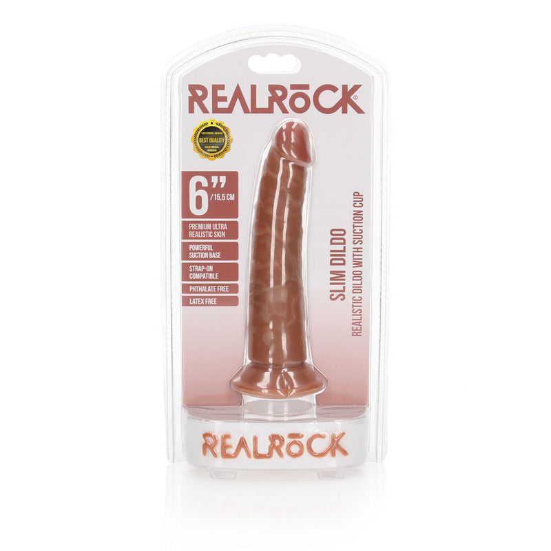 REALROCK Realistic Slim Dildo without Balls - 15.5 cm