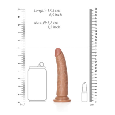 REALROCK Realistic Slim Dildo without Balls - 15.5 cm