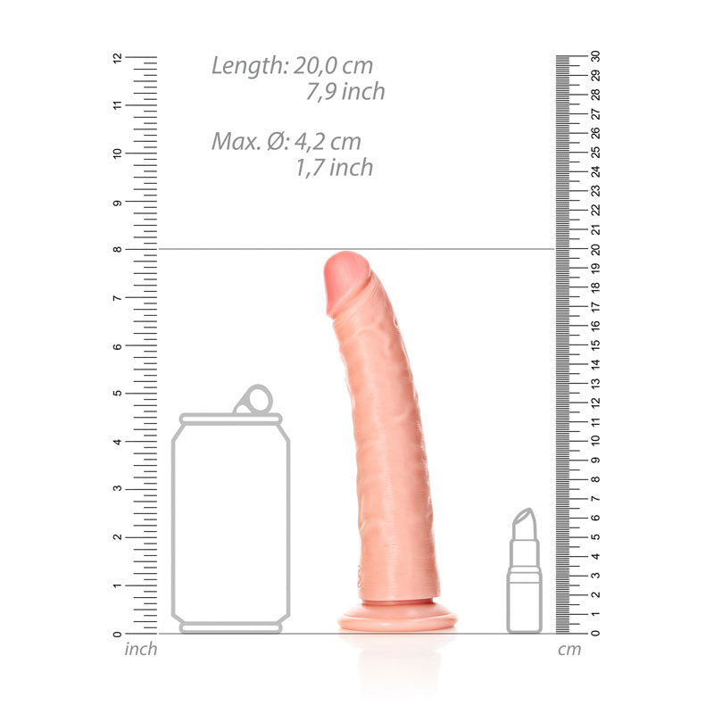 REALROCK Realistic Slim Dildo with Suction Cup - 18cm - Flesh 18 cm (7&