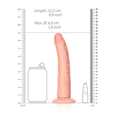 REALROCK Realistic Slim Dildo with Suction Cup - 20.5cm - Flesh 20.5 cm (8'') Dong