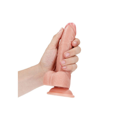 REALROCK Realistic Regular Curved Dong with Balls - 18 cm - Flesh 18 cm (7'') Dong