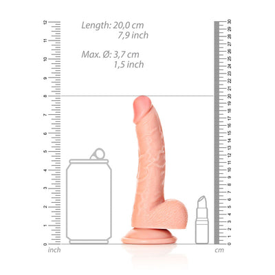 REALROCK Realistic Regular Curved Dong with Balls - 18 cm - Flesh 18 cm (7'') Dong