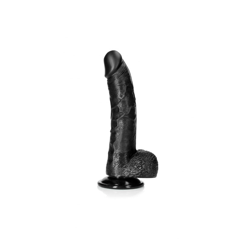 REALROCK Realistic Regular Curved Dong with Balls - 20.5 cm - Black 20.5 cm (8&