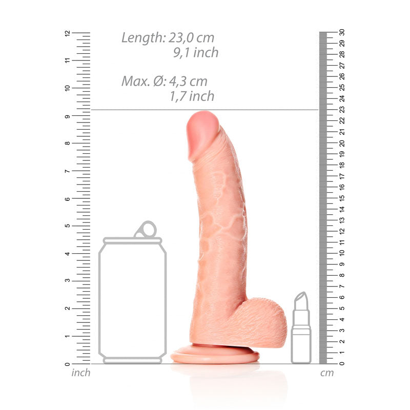 REALROCK Realistic Regular Curved Dong with Balls - 20.5 cm - Flesh 20.5 cm (8&