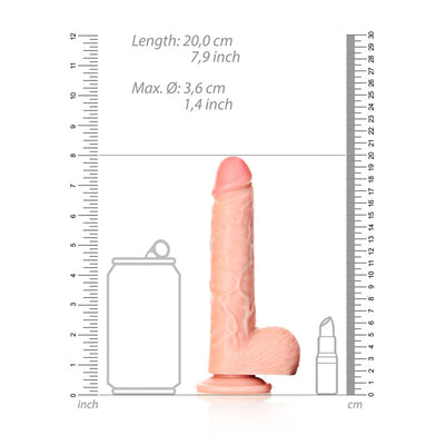 REALROCK Straight Realistic Dildo with Balls - 18 cm - Flesh 18 cm (7'') Dong