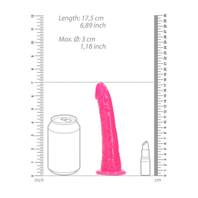 REALROCK 15.5 cm Slim Glow in the Dark Neon - Pink - Glow in Dark Pink 15.5 cm (6'') Dong