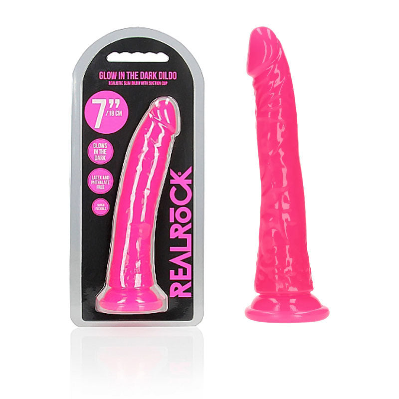 REALROCK 18 cm Slim Glow in the Dark Neon - Pink - Glow in Dark Pink 18 cm (7&