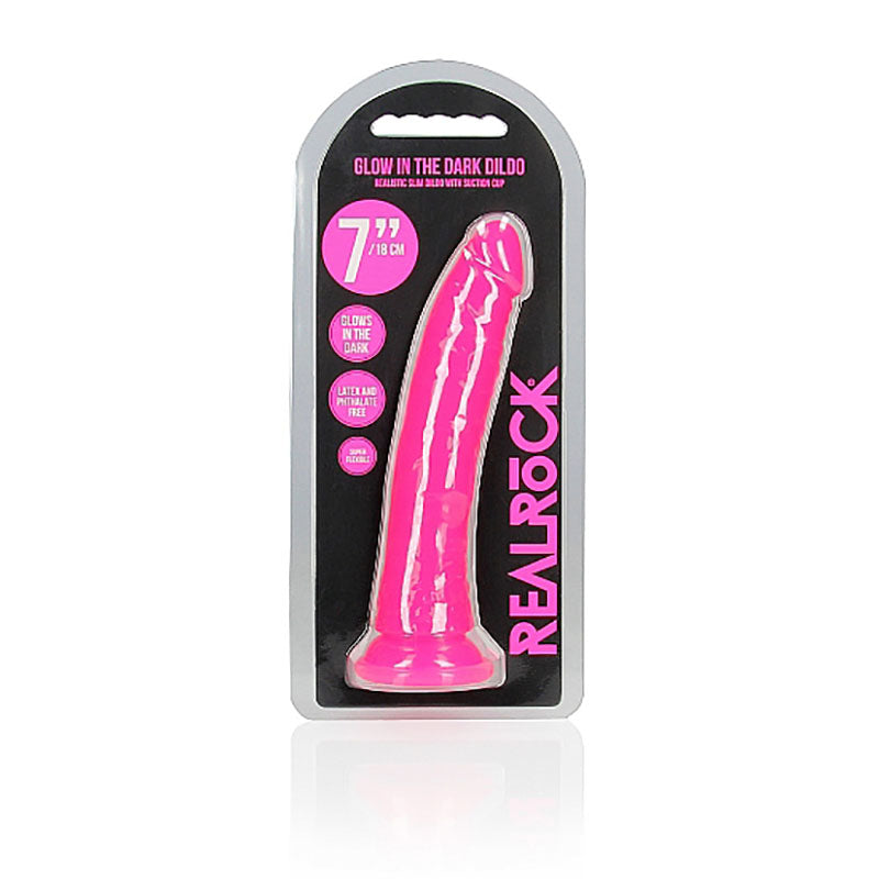 REALROCK 18 cm Slim Glow in the Dark Neon - Pink - Glow in Dark Pink 18 cm (7&