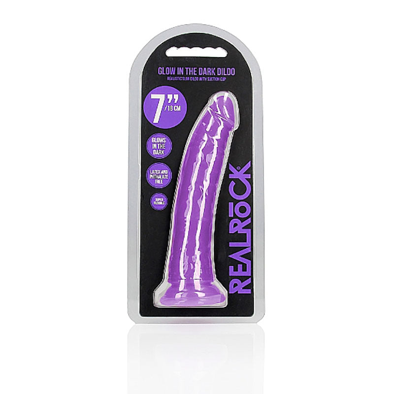 REALROCK 18 cm Slim Glow in the Dark Neon - Purple - Glow in Dark Purple 18 cm (7&