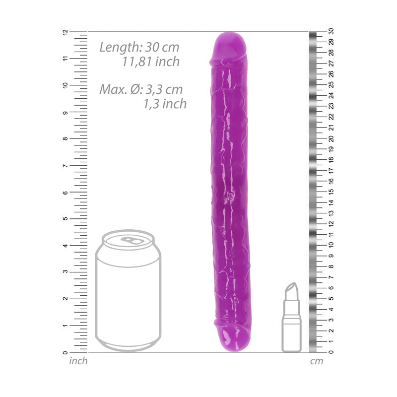 REALROCK 30 cm Double Dong Glow - Purple - Purple 30 cm (12&