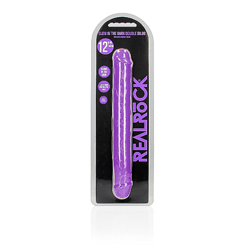 REALROCK 30 cm Double Dong Glow - Purple - Purple 30 cm (12&