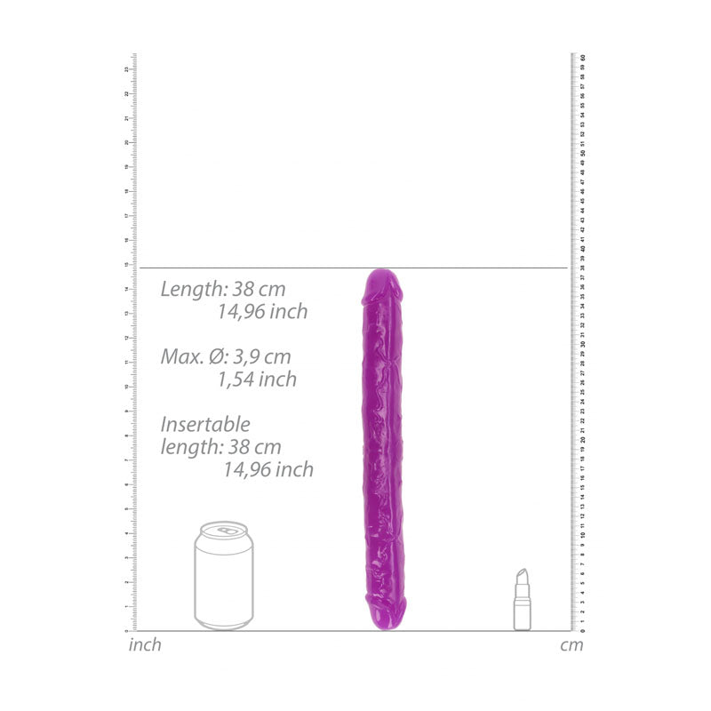 REALROCK 38 cm Double Dong Glow - Purple - Purple 38 cm (15&