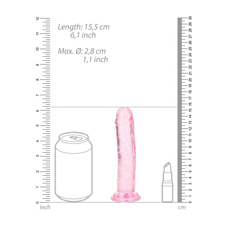 REALROCK 15.5 cm Straight Dildo - Pink - Pink 15.5 cm (6&
