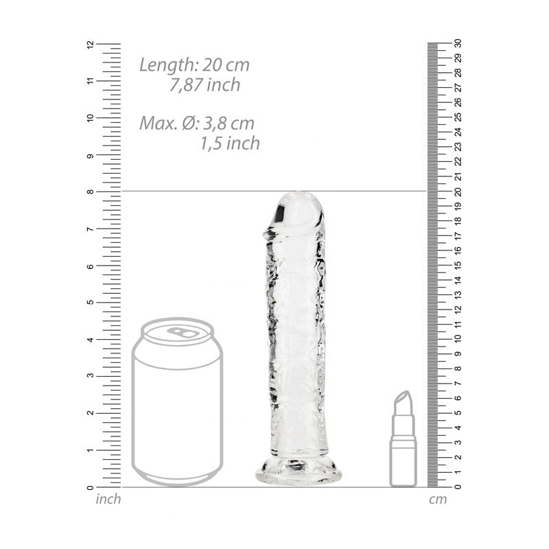 REALROCK 20 cm Straight Dildo - Clear - Clear 20 cm (8&