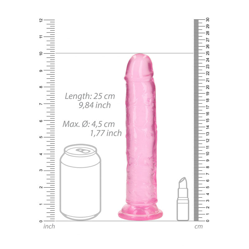 REALROCK 25 cm Straight Dildo - Pink - Pink 25 cm (10&