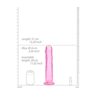 REALROCK 31 cm Straight Dildo - Pink - Pink 31 cm (11'') Dong