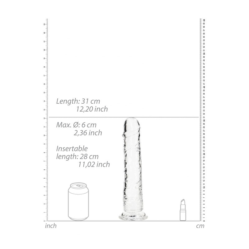 REALROCK 31 cm Straight Dildo - Clear - Clear 31 cm (11&