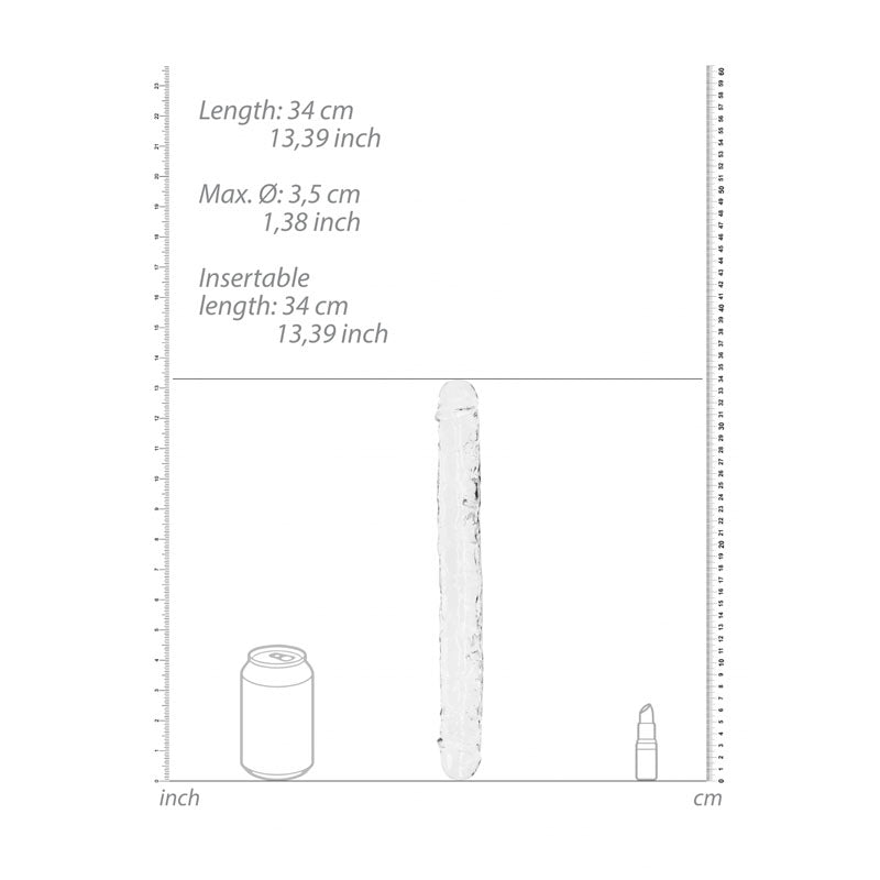 REALROCK 34 cm Double Dong - Clear - Clear 34 cm (14&