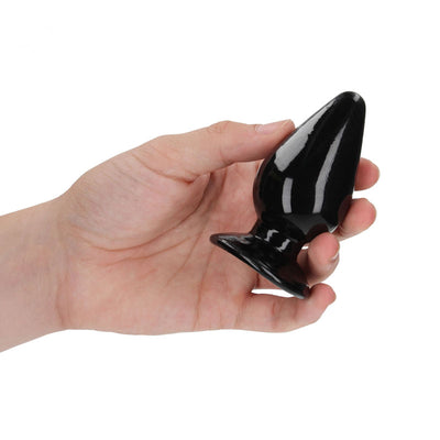 REALROCK 9 cm Anal Plug - Black - Black 9 cm (3.5'') Butt Plug