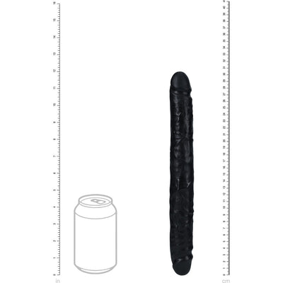 REALROCK 30cm Slim Double Dildo - Black