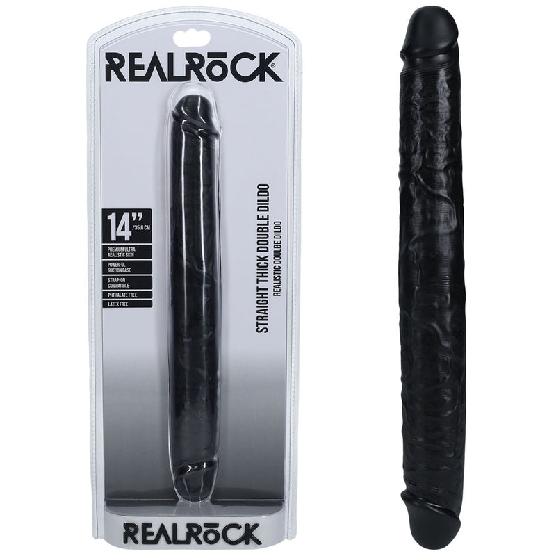 REALROCK 35cm Thick Double Dildo - Black