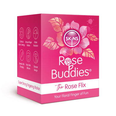 Skins Rose Buddies - The Rose Flix - Pink USB Rechargeable Flicking Rose Stimulator