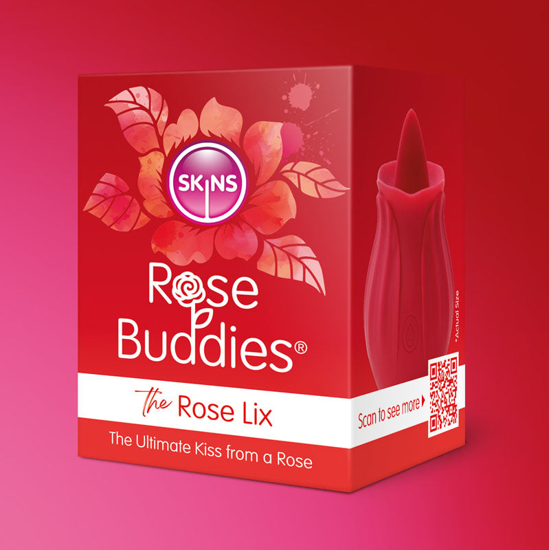 Skins Rose Buddies - The Rose Lix - Red USB Rechargeable Flicking Rose Stimulator