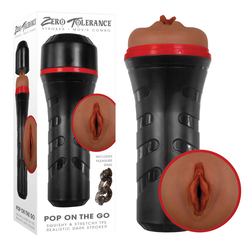 Zero Tolerance POP ON THE GO Dark - Brown Vagina Masturbator