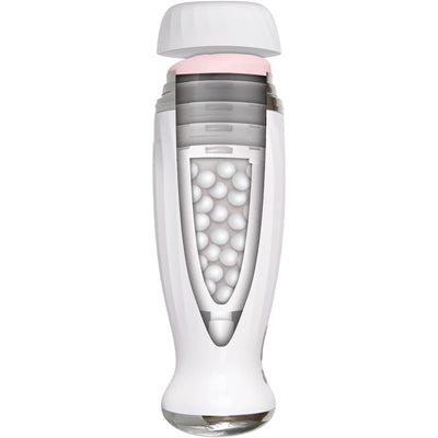 Zero Tolerance The Thrusting Stroker - White USB Rechargeable Thrusting Masturbator